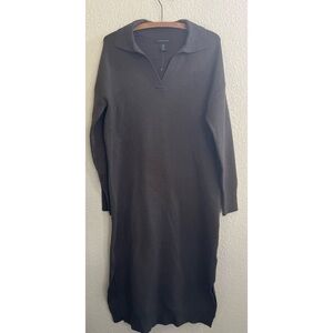 Tahari Brown Long Sleeve Polo Midi Dress Women’s Size Small